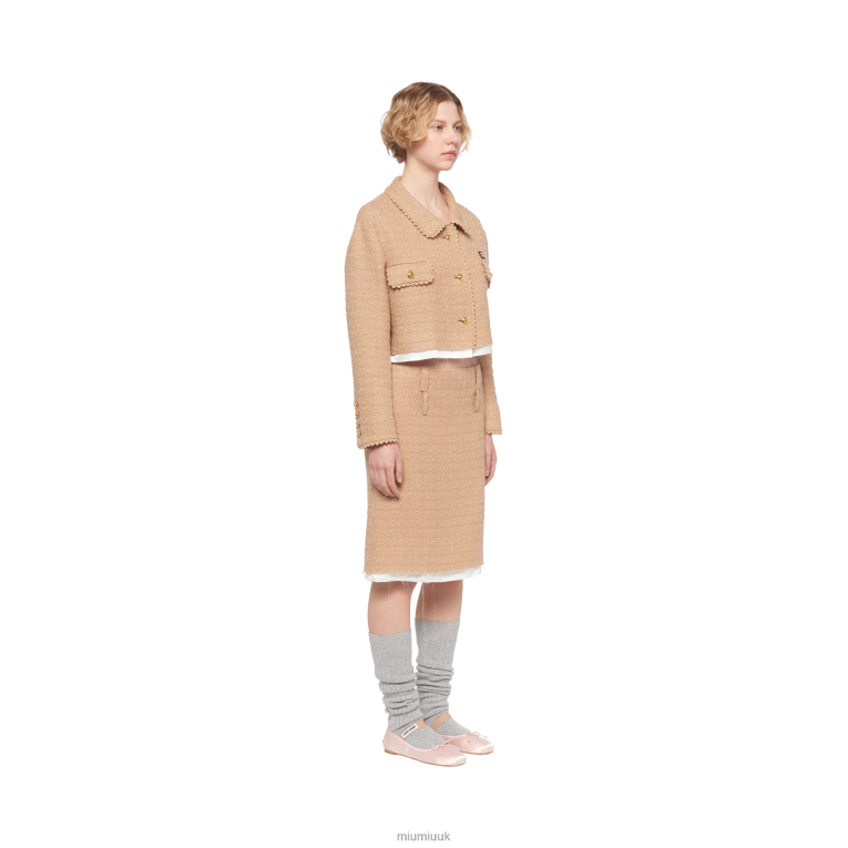 Ready To Wear Tweed Skirt Miu Miu XH28Z900 Camel Brown