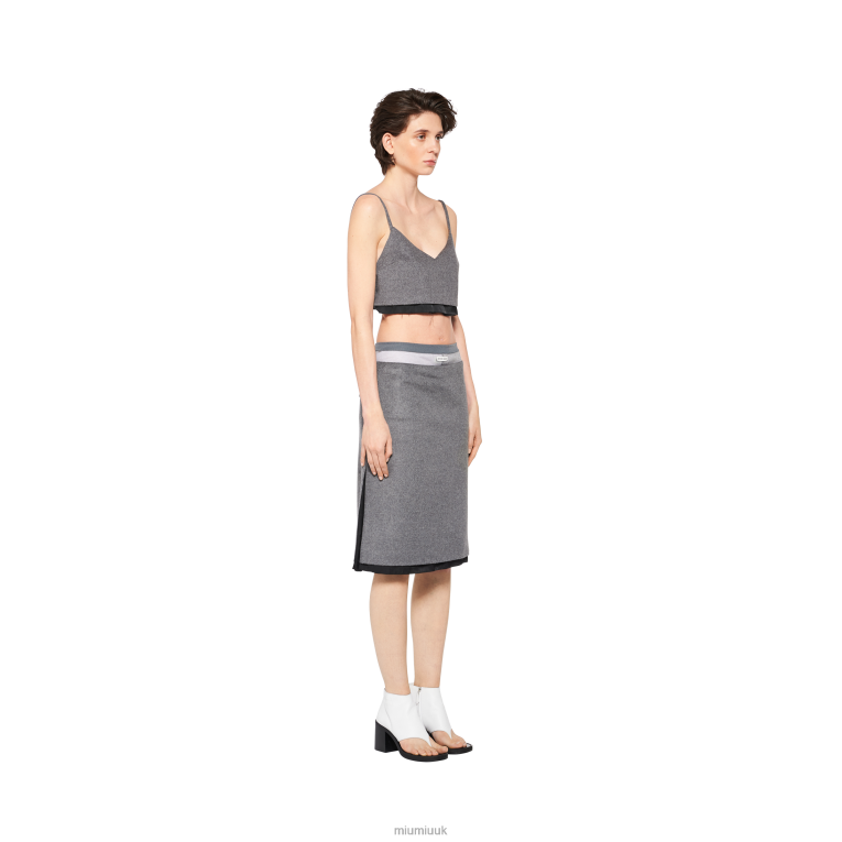Ready To Wear Velour Skirt Miu Miu XH28Z848 Grey