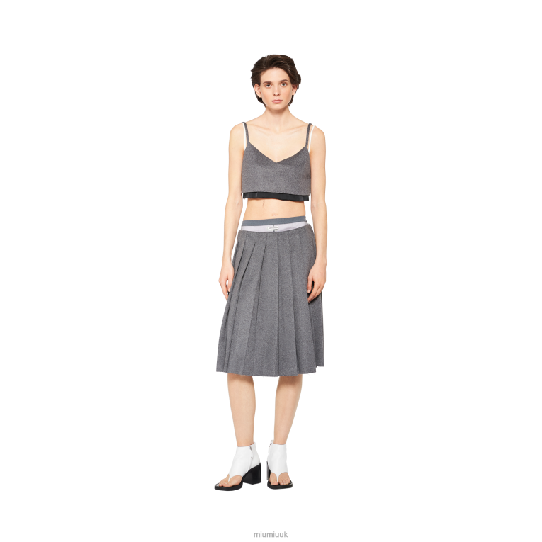Ready To Wear Velour Skirt Miu Miu XH28Z852 Grey
