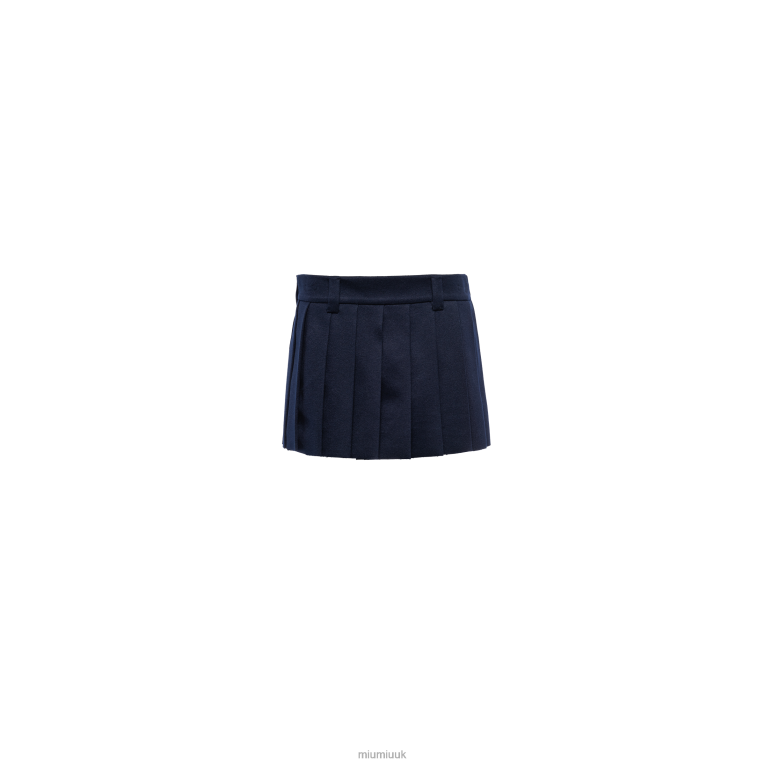 Ready To Wear Velour Skirt With Embroidered Logo Miu Miu XH28Z905 Navy
