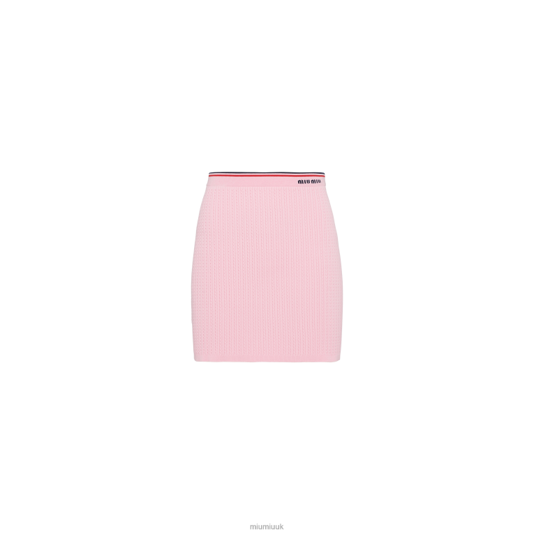 Ready To Wear Viscose Miniskirt With Logo Miu Miu XH28Z818 Pink