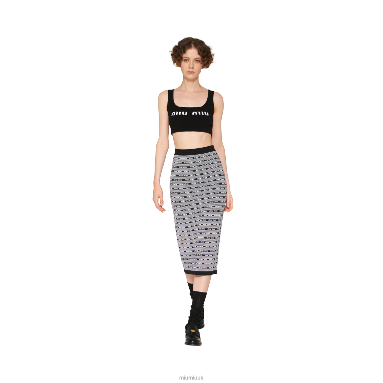 Ready To Wear Viscose Skirt Miu Miu XH28Z742 Black/White