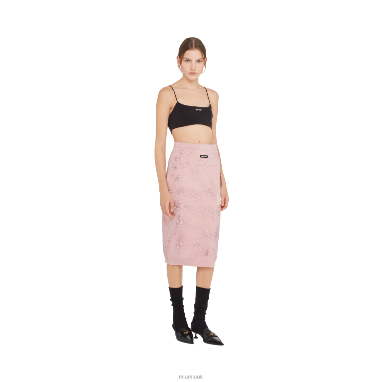 Ready To Wear Wool Skirt Miu Miu XH28Z784 Alabaster Pink