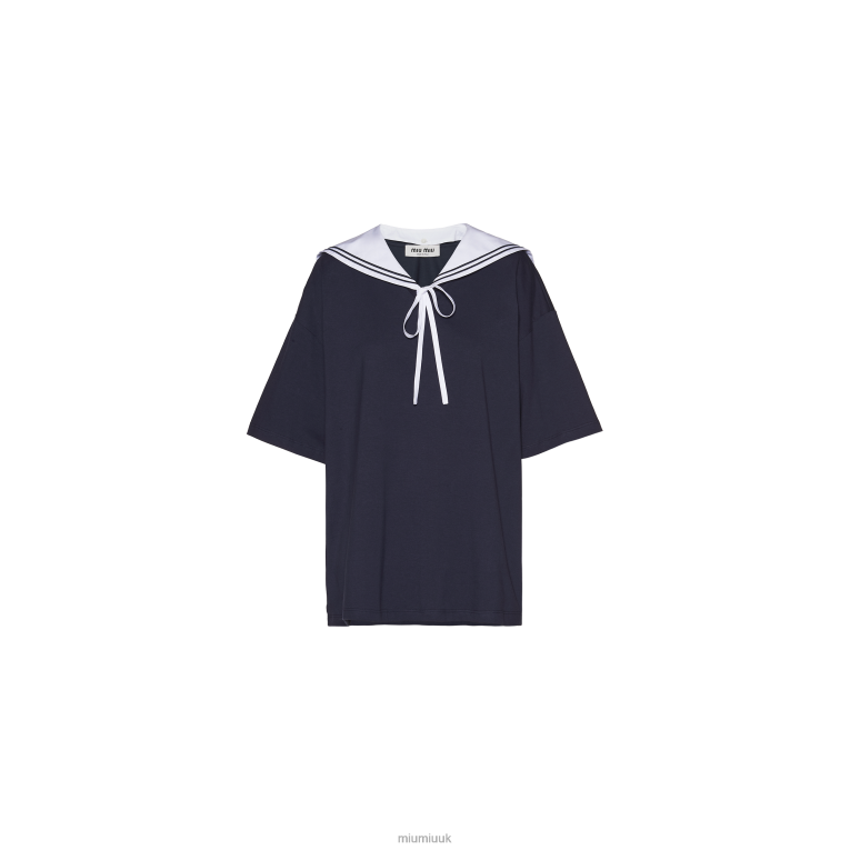 Ready To Wear Cotton T-shirt Miu Miu XH28Z691 Navy