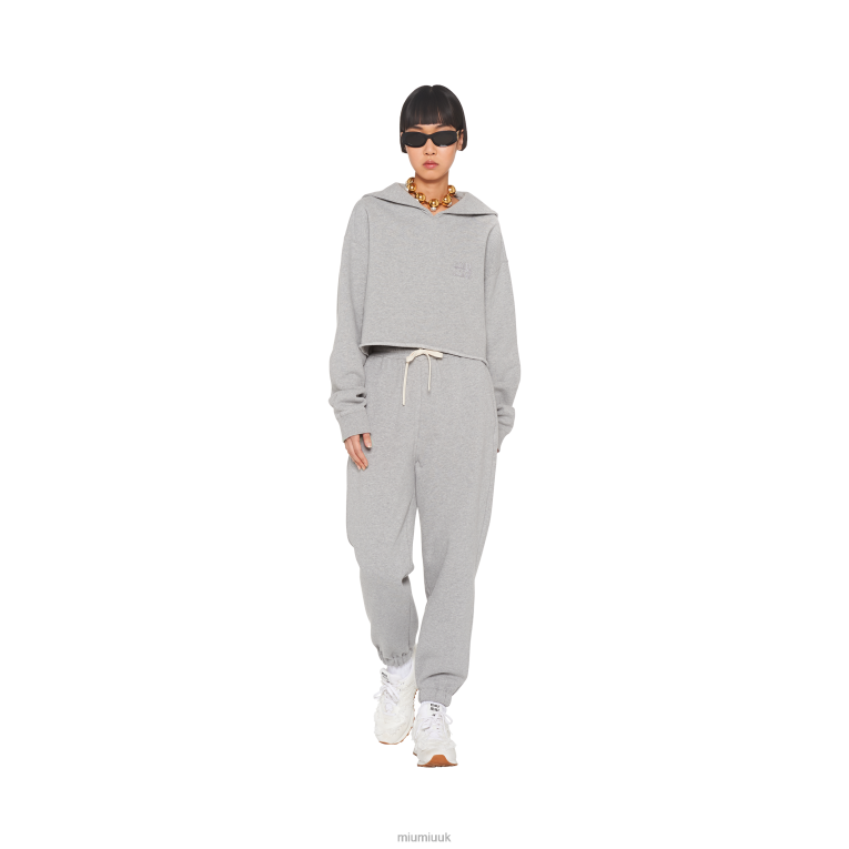 Ready To Wear Embroidered Cotton Sweatshirt Miu Miu XH28Z722 Grey
