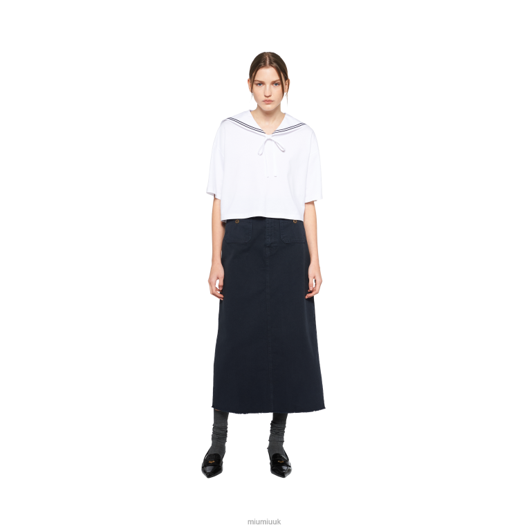 Ready To Wear Embroidered Cotton T-shirt Miu Miu XH28Z690 White