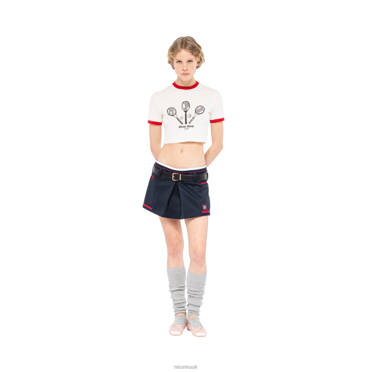 Ready To Wear Jersey T-shirt Miu Miu XH28Z715 Ivory