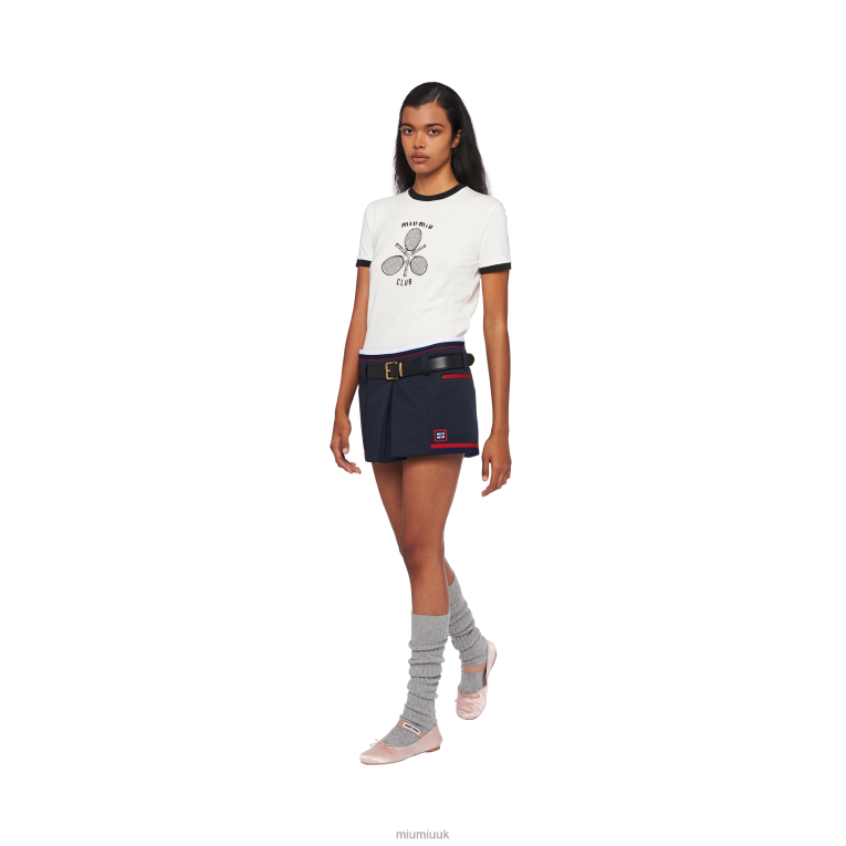 Ready To Wear Jersey T-shirt Miu Miu XH28Z716 Ivory