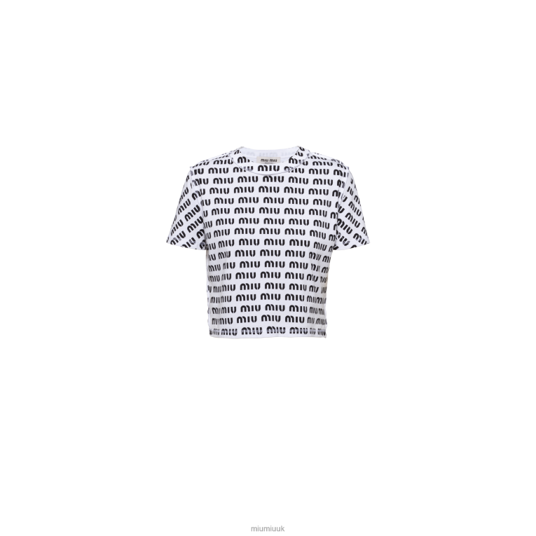 Ready To Wear Print Cotton T-shirt Miu Miu XH28Z677 White