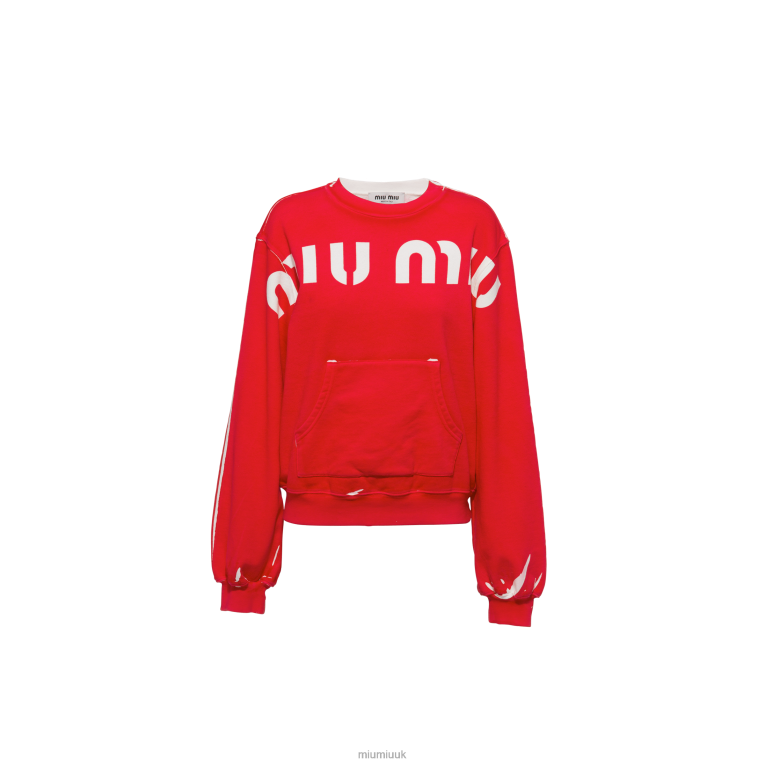 Ready To Wear Printed Cotton Sweatshirt Miu Miu XH28Z681 Red