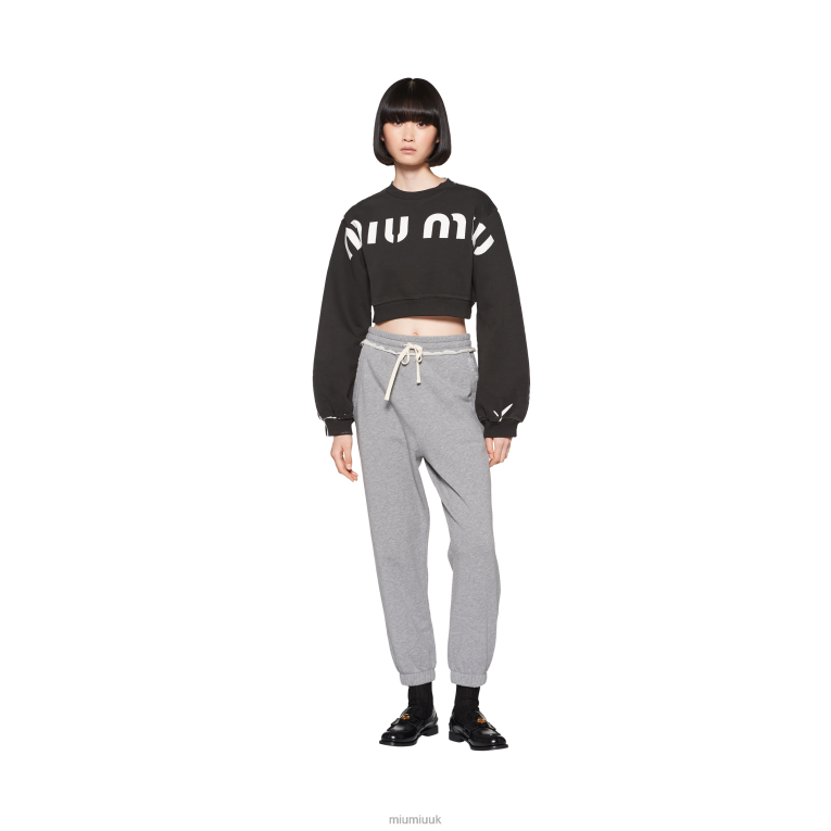 Ready To Wear Printed Cotton Sweatshirt Miu Miu XH28Z683 Black