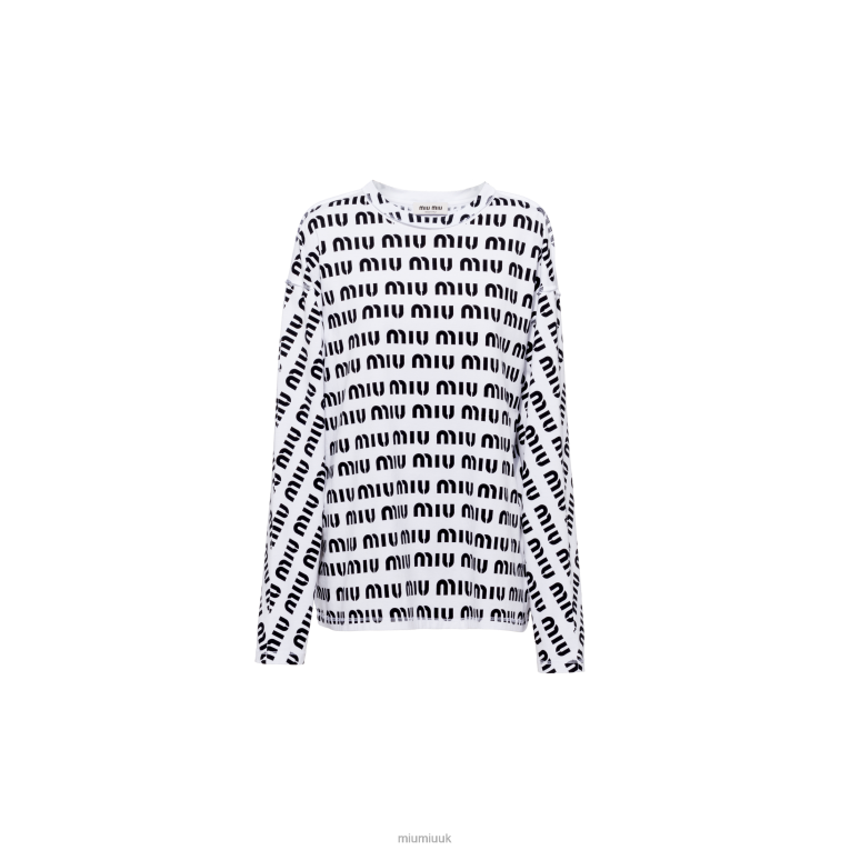 Ready To Wear Printed Cotton T-shirt Miu Miu XH28Z678 White