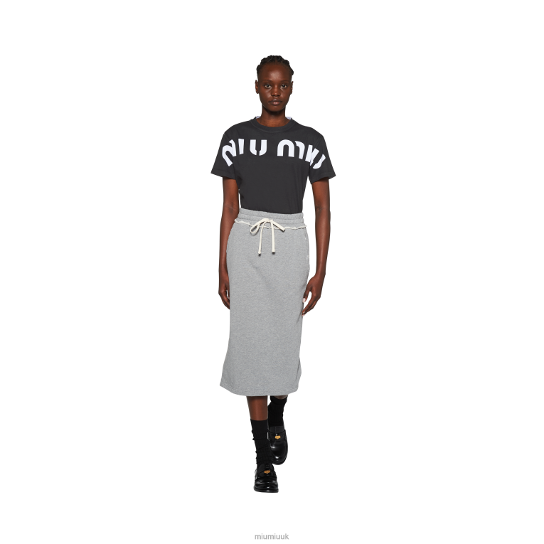 Ready To Wear Printed Cotton T-shirt Miu Miu XH28Z682 Black