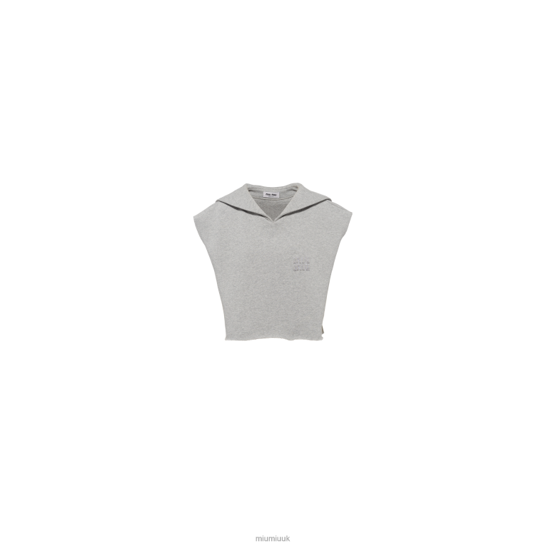 Ready To Wear Sleeveless Cotton Sweatshirt Miu Miu XH28Z723 Grey