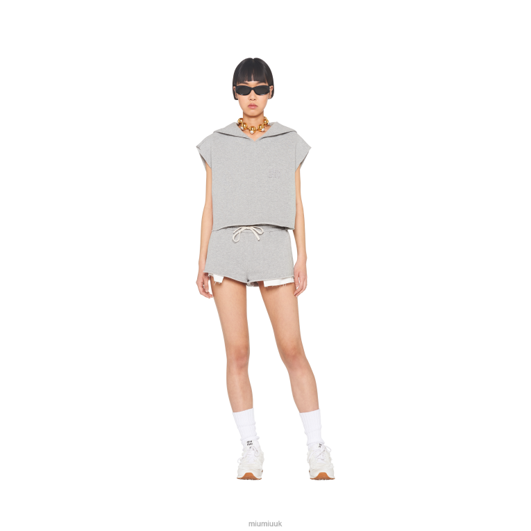 Ready To Wear Sleeveless Cotton Sweatshirt Miu Miu XH28Z723 Grey