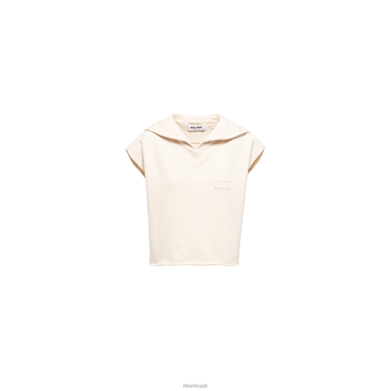 Ready To Wear Sleeveless Cotton Sweatshirt Miu Miu XH28Z724 Ivory