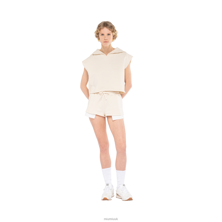 Ready To Wear Sleeveless Cotton Sweatshirt Miu Miu XH28Z724 Ivory
