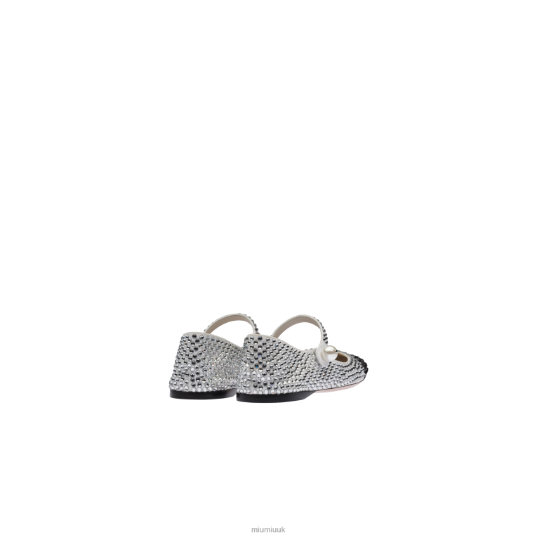Shoes Cotton Gabardine Ballerinas Miu Miu XH28Z287 White/Black