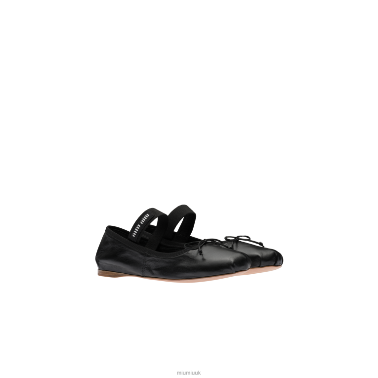 Shoes Leather Ballerinas Miu Miu XH28Z274 Black