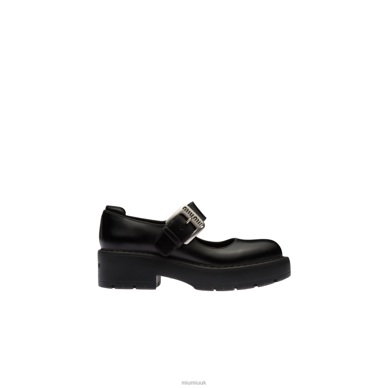 Shoes Leather Ballerinas Miu Miu XH28Z284 Black