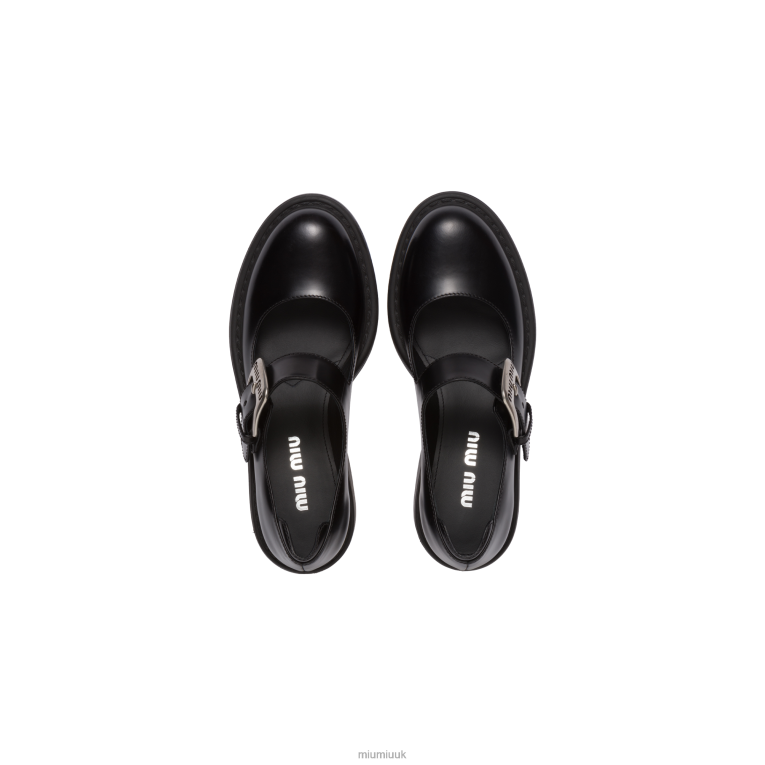 Shoes Leather Ballerinas Miu Miu XH28Z284 Black