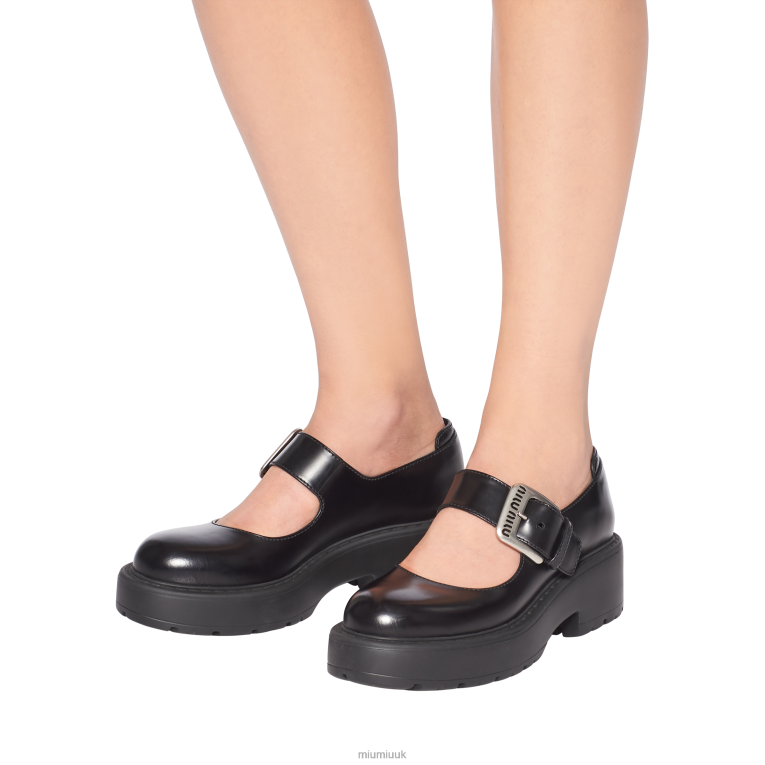 Shoes Leather Ballerinas Miu Miu XH28Z284 Black