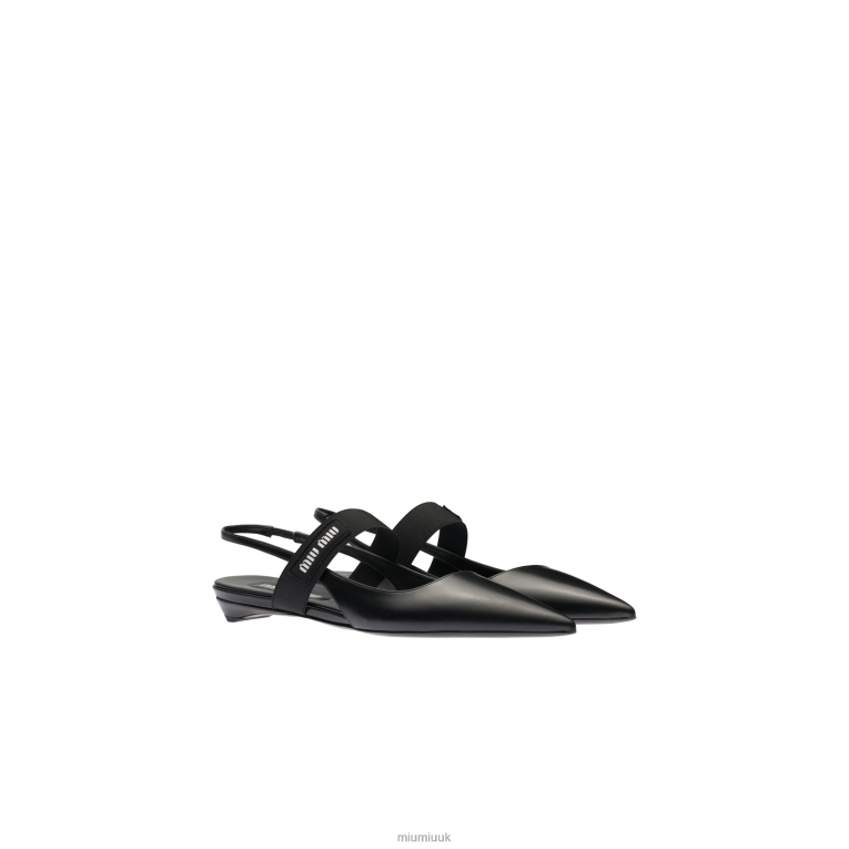 Shoes Leather Slingback Ballerinas Miu Miu XH28Z273 Black