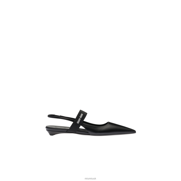 Shoes Leather Slingback Ballerinas Miu Miu XH28Z273 Black