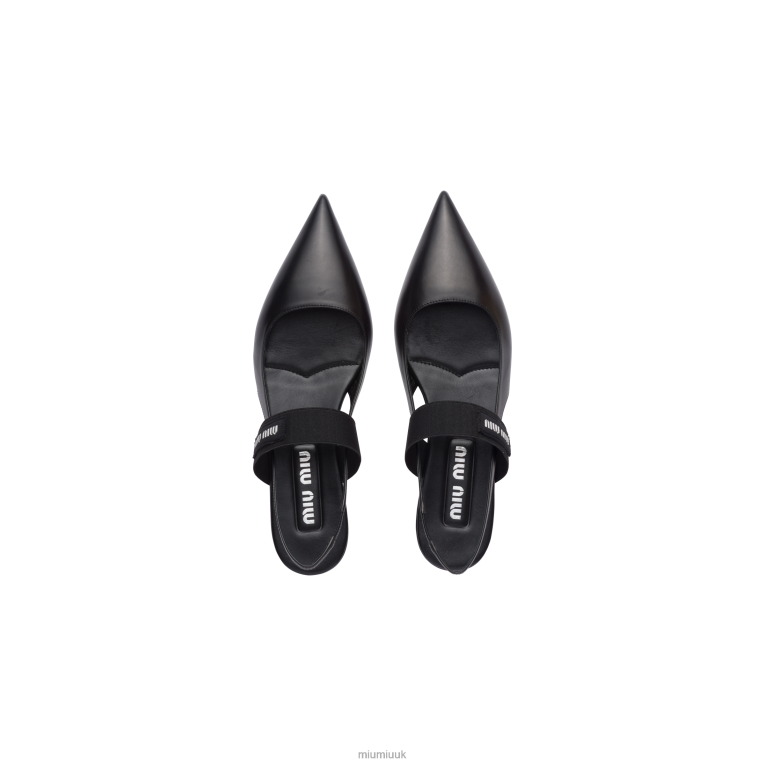 Shoes Leather Slingback Ballerinas Miu Miu XH28Z273 Black