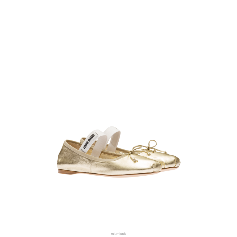 Shoes Mordore Nappa Leather Ballerinas Miu Miu XH28Z276 Pyrite