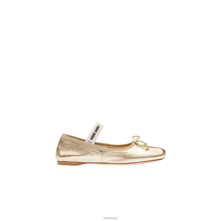 Shoes Mordore Nappa Leather Ballerinas Miu Miu XH28Z276 Pyrite