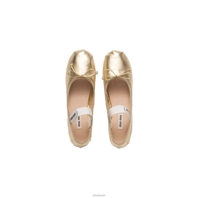 Shoes Mordore Nappa Leather Ballerinas Miu Miu XH28Z276 Pyrite
