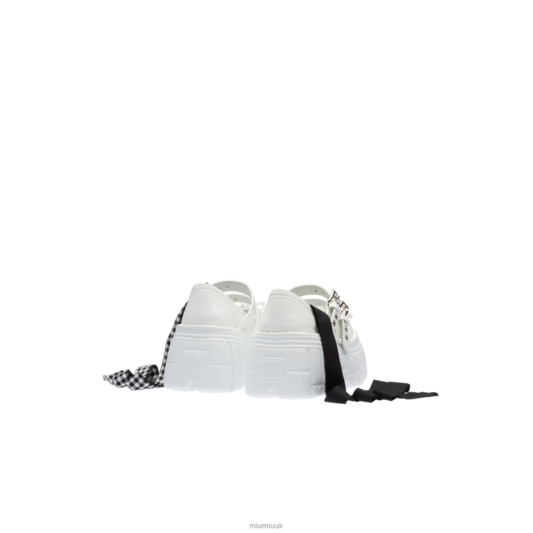 Shoes Naplak Leather Flatform Ballerinas Miu Miu XH28Z285 White