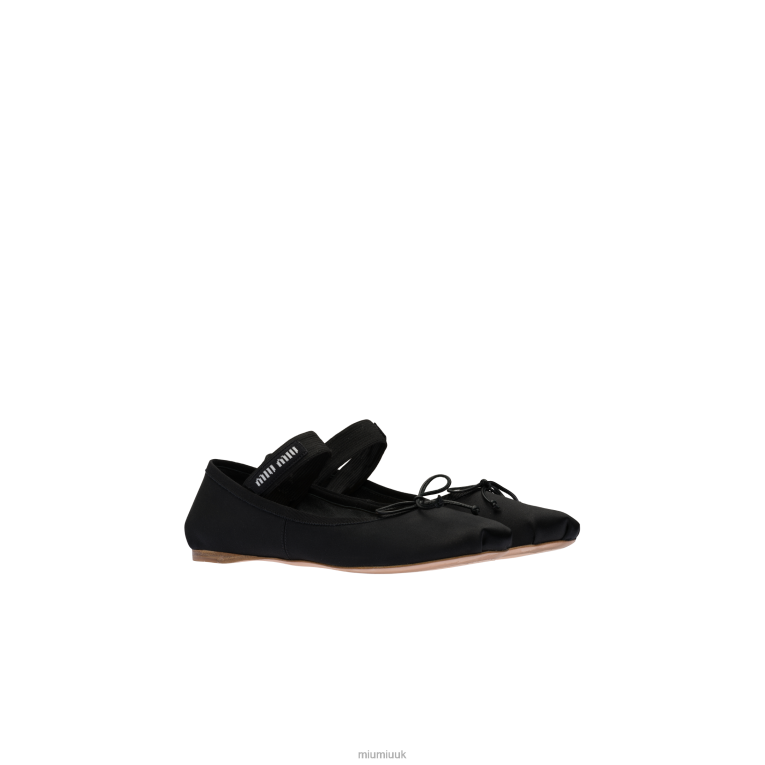 Shoes Satin Ballerinas Miu Miu XH28Z277 Black