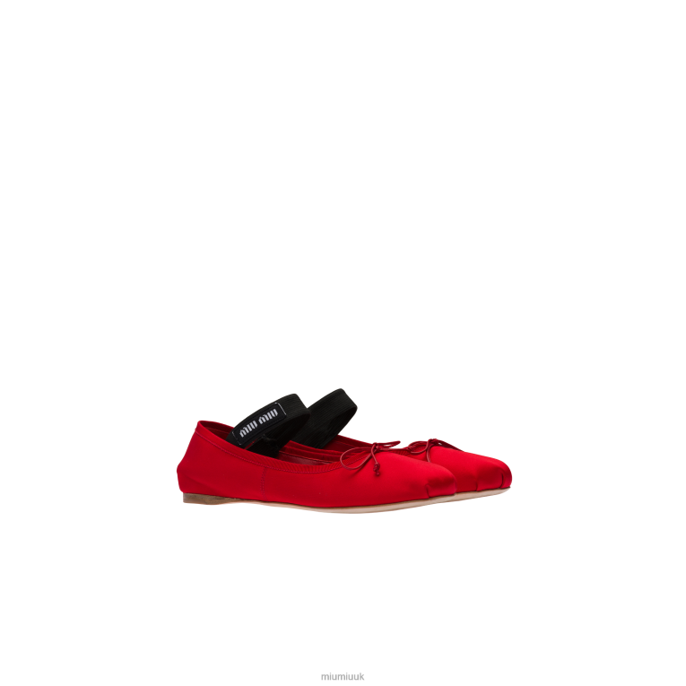 Shoes Satin Ballerinas Miu Miu XH28Z279 Red