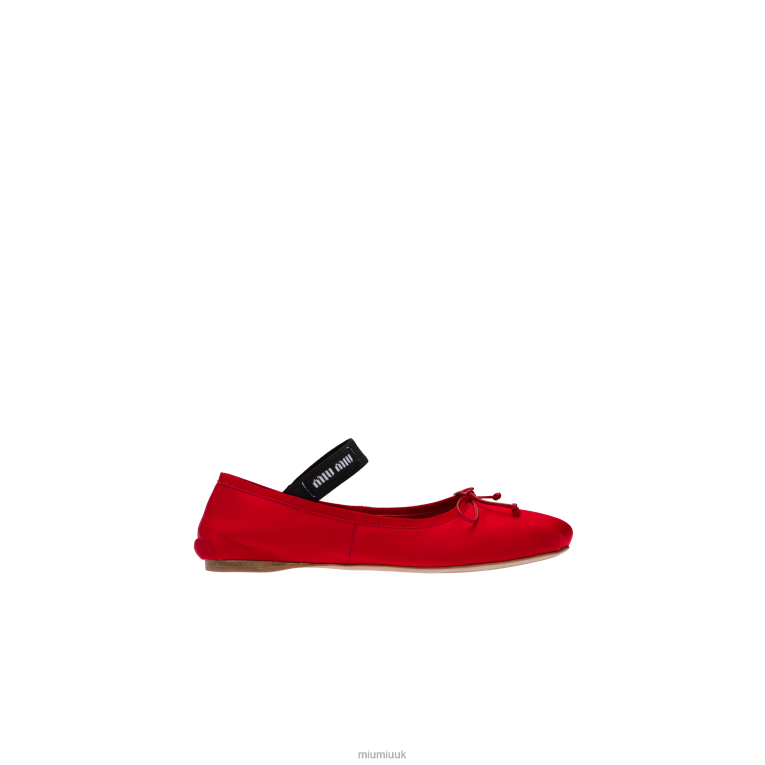 Shoes Satin Ballerinas Miu Miu XH28Z279 Red