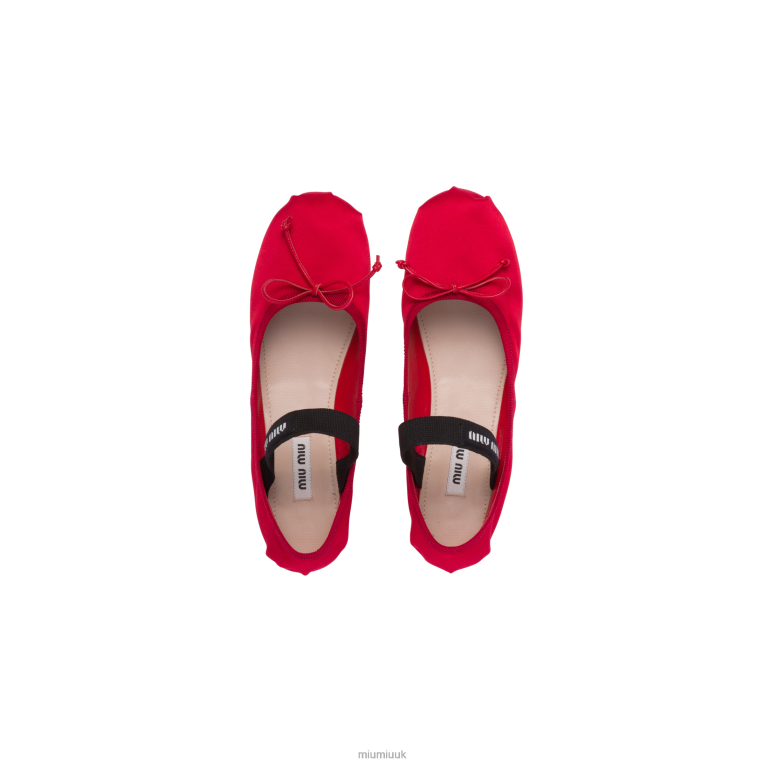 Shoes Satin Ballerinas Miu Miu XH28Z279 Red