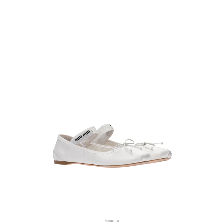 Shoes Satin Ballerinas Miu Miu XH28Z280 White