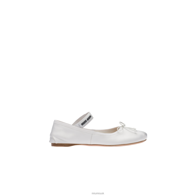 Shoes Satin Ballerinas Miu Miu XH28Z280 White