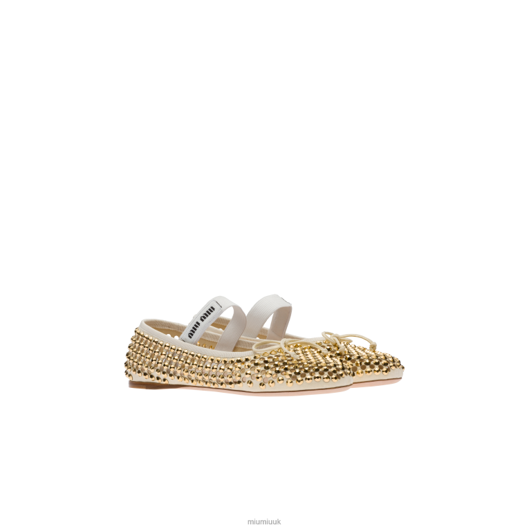 Shoes Satin Ballerinas Miu Miu XH28Z282 Sand Beige