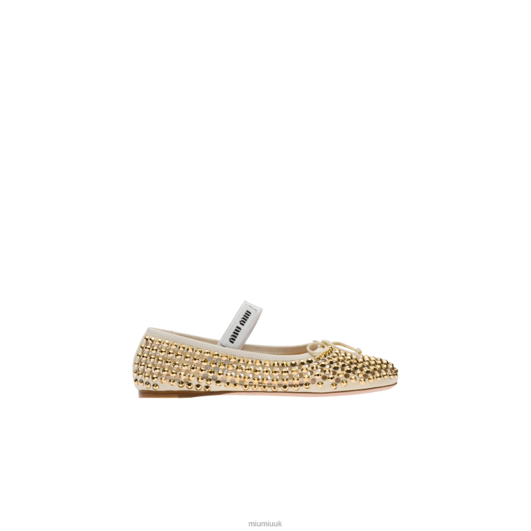 Shoes Satin Ballerinas Miu Miu XH28Z282 Sand Beige