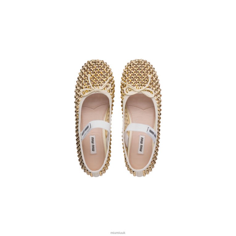 Shoes Satin Ballerinas Miu Miu XH28Z282 Sand Beige