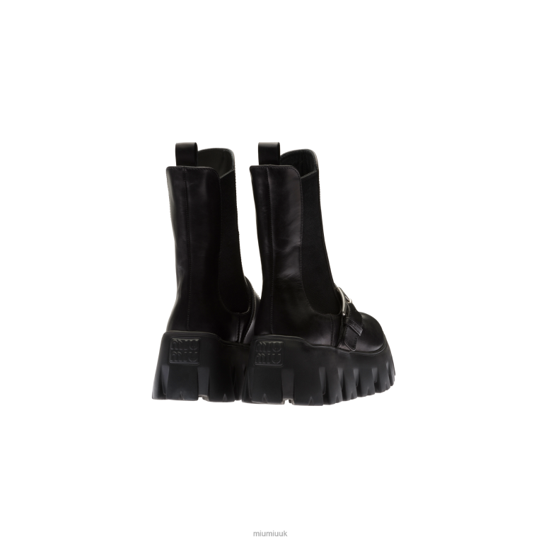 Shoes Leather Booties With Strap Miu Miu XH28Z340 Black