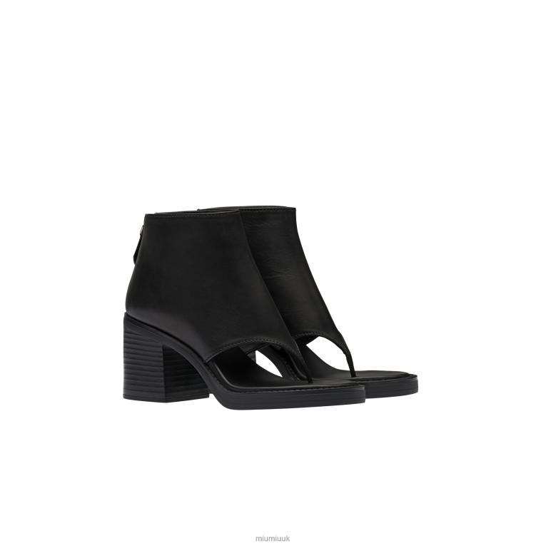 Shoes Leather Thong Booties Miu Miu XH28Z335 Black