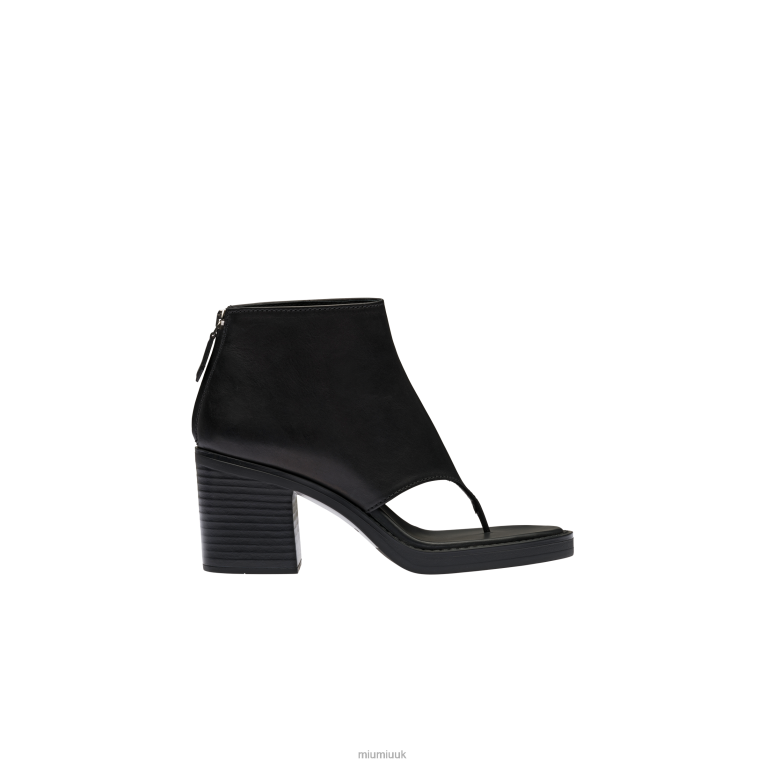 Shoes Leather Thong Booties Miu Miu XH28Z335 Black