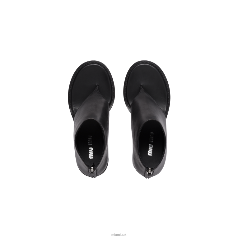Shoes Leather Thong Booties Miu Miu XH28Z335 Black