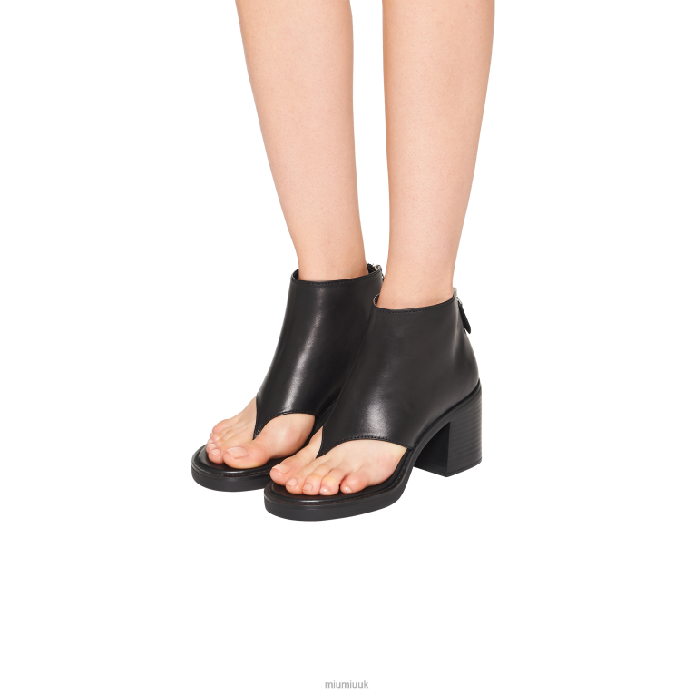 Shoes Leather Thong Booties Miu Miu XH28Z335 Black