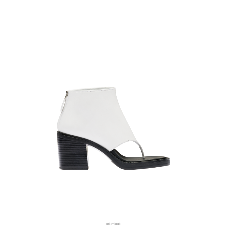 Shoes Leather Thong Booties Miu Miu XH28Z336 White