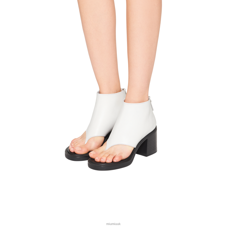 Shoes Leather Thong Booties Miu Miu XH28Z336 White