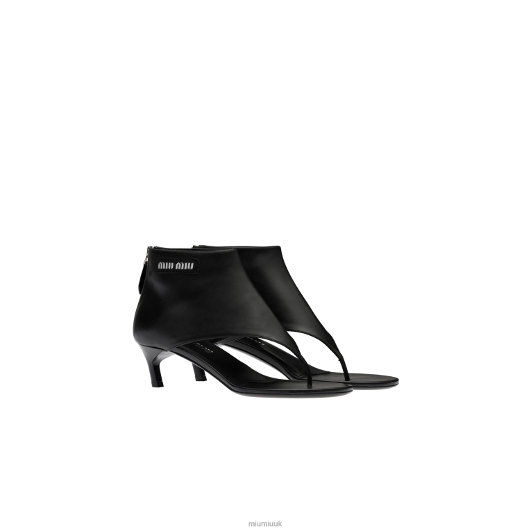 Shoes Leather Thong Booties Miu Miu XH28Z345 Black